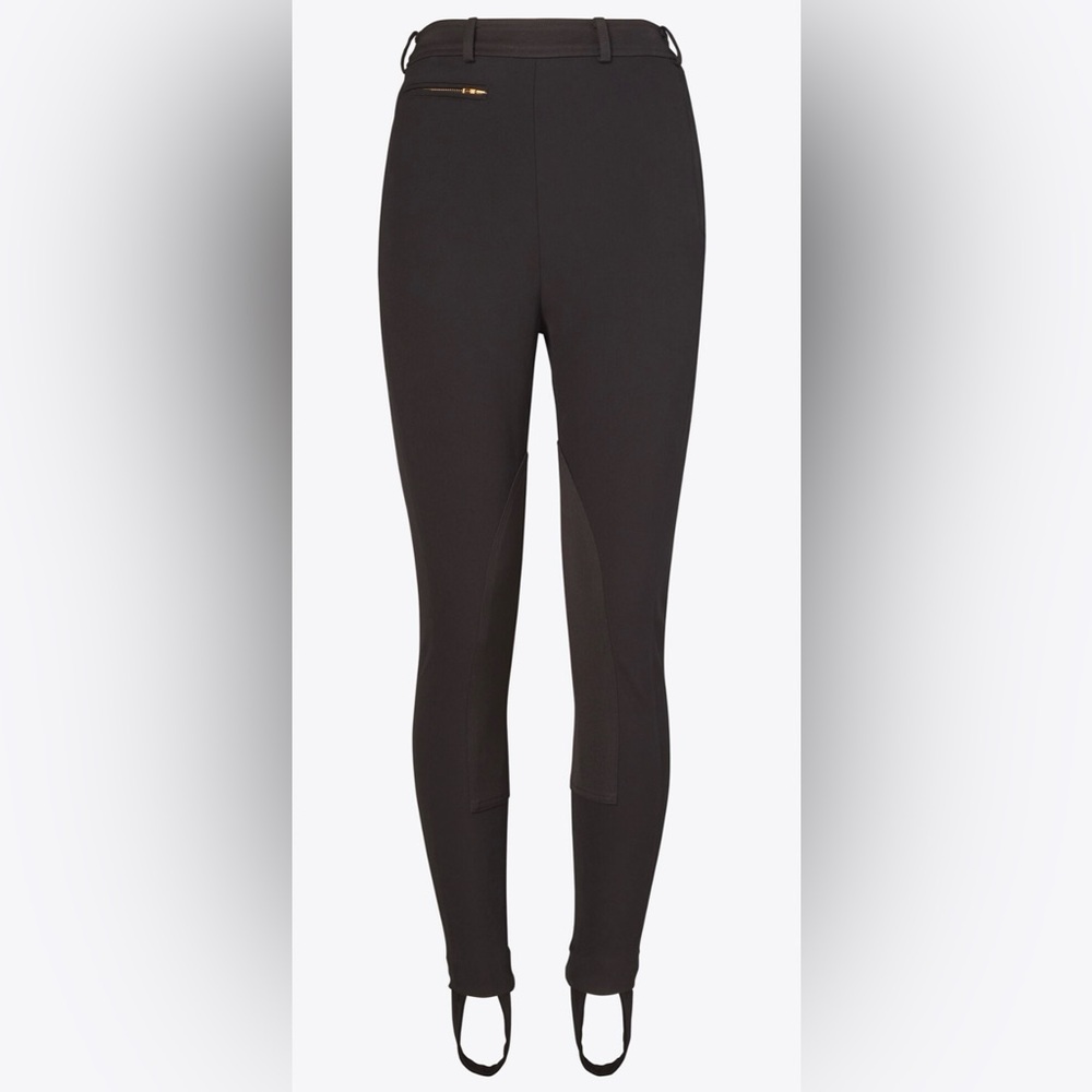 Tory Burch riding black Equestrian Collection skinny stretch cotton pants